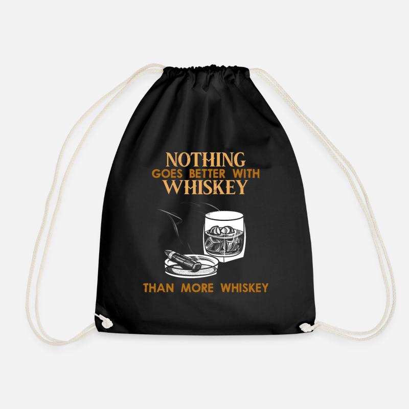 Whisky and cigar smokers - Drawstring Bag - black