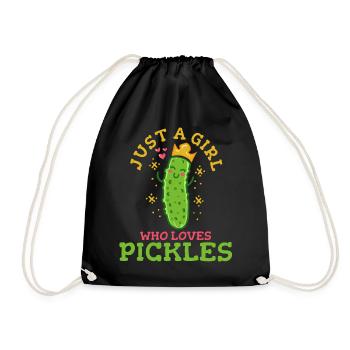 Vegetable cucumber - Drawstring Bag - black - Front