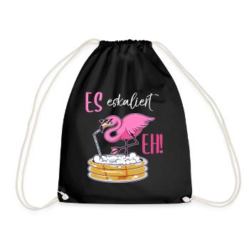Es eskaliert Eh Flamingo Damen - Turnbeutel - Schwarz - Vorne