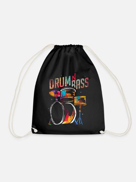 Drum and bass - Drawstring Bag - black