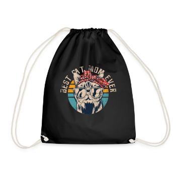 Meilleur chat maman jamais chat rétro vintage - Sac de sport léger - noir - Devant
