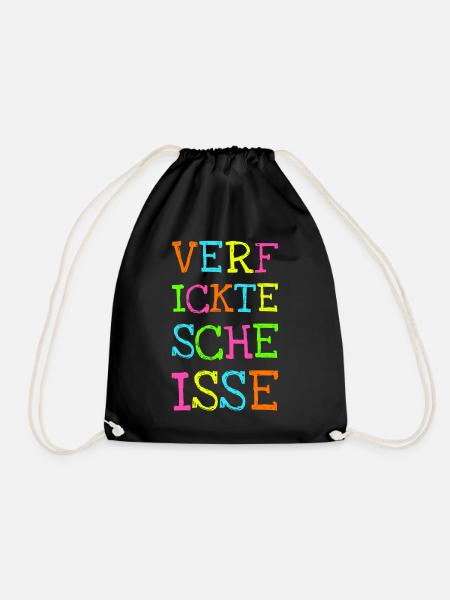 Verfickte Scheiße Schimpfwörter Flüche Spruch - Turnbeutel - Schwarz