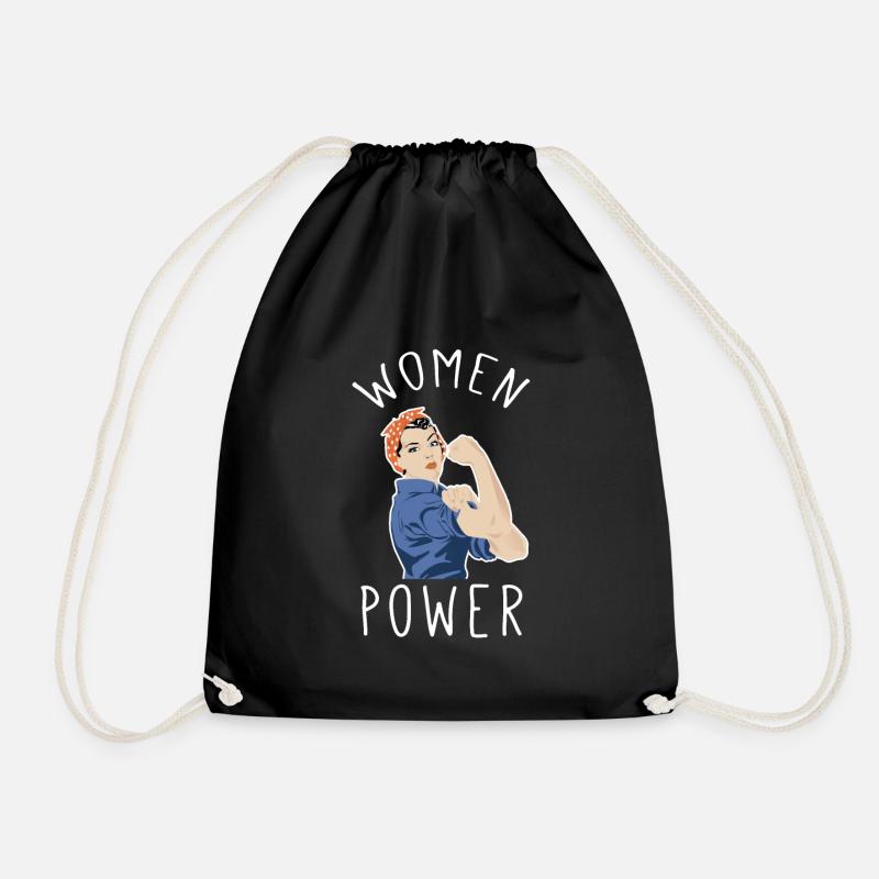 Frauenpower im Rosie Riveter Stil - Turnbeutel - Schwarz