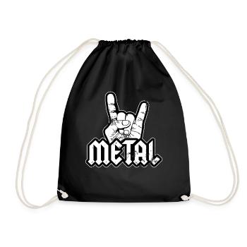 Metal Metalhead French Fork Festival Concert Band - Drawstring Bag - black - Front
