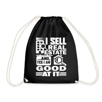 Real Estate Agent Good At Real Estate - Drawstring Bag - black - Front