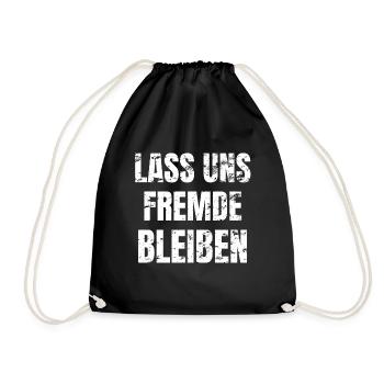 Let's stay strangers Funny saying gift - Drawstring Bag - black - Front