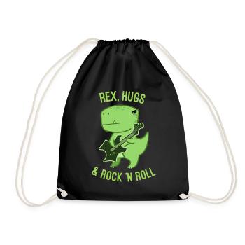 Rex, Hugs and Rock 'n Roll - Turnbeutel - Schwarz - Vorne