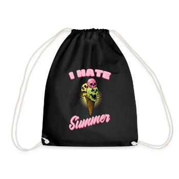 Ich hasse Sommer Eis Totenkopf - Turnbeutel - Schwarz - Vorne