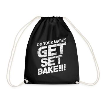 Bake pastries - Drawstring Bag - black - Front