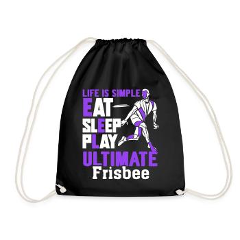 Ultimate Frisbee Eat Sleep Play Ultimate Frisbee - Drawstring Bag - black - Front