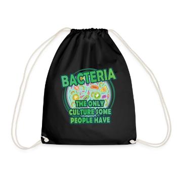 Bacteria culture funny prokaryotes microbiology - Drawstring Bag - black - Front