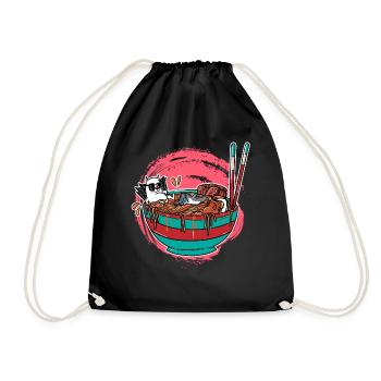 Chats Anime Kawaii Chats Ramen nouilles manga - Sac de sport léger - noir - Devant