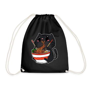 Anime Kawaii Chats Ramen nouilles chat manga - Sac de sport léger - noir - Devant