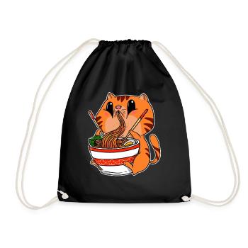 Anime Kawaii chats Ramen nouilles soupe manga - Sac de sport léger - noir - Devant