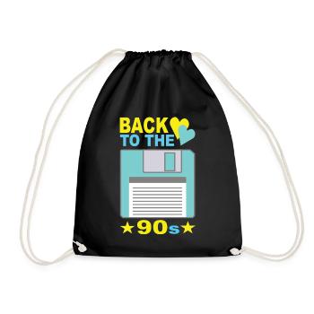 90s 90s fashion 90s party 90s - Drawstring Bag - black - Front