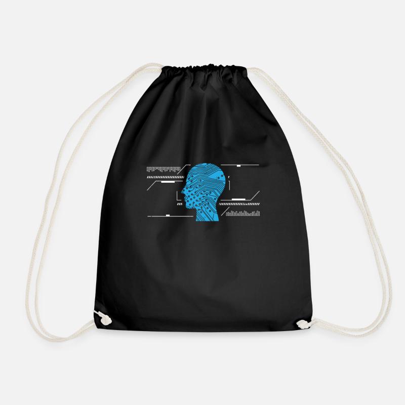 computer - Drawstring Bag - black
