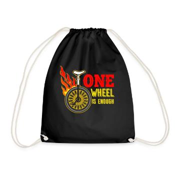 unicycle - Drawstring Bag - black - Front
