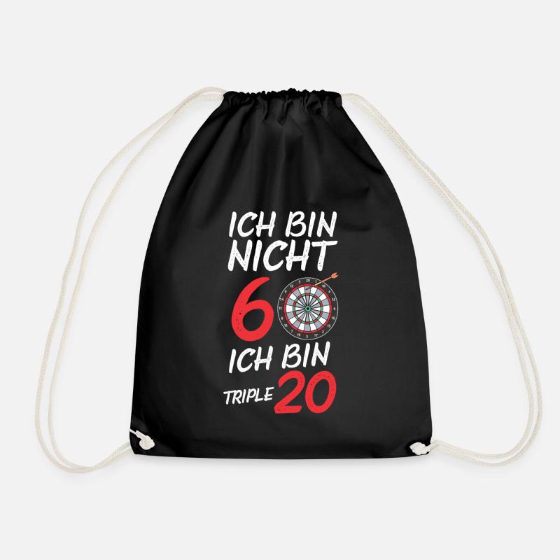 60 Jahre Dart Dartscheibe Geschenk Geburtstag - Turnbeutel - Schwarz