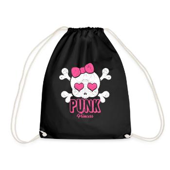 Punk rock music punk rocker punks punk gift - Drawstring Bag - black - Front