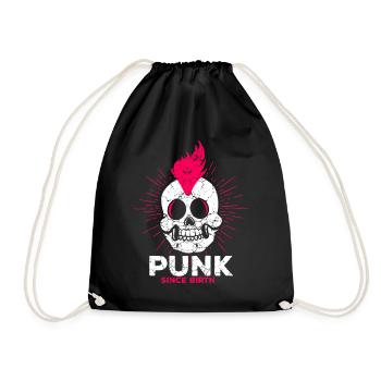 Punk rock music punk rocker punks punk gift - Drawstring Bag - black - Front