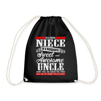Cadeau pour nièce - Sac de sport léger - noir - Devant