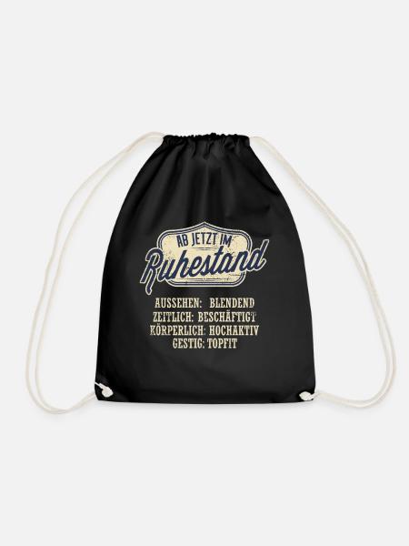 Rentenbeginn Renteneintritt Ruhestand Geschenk - Turnbeutel - Schwarz