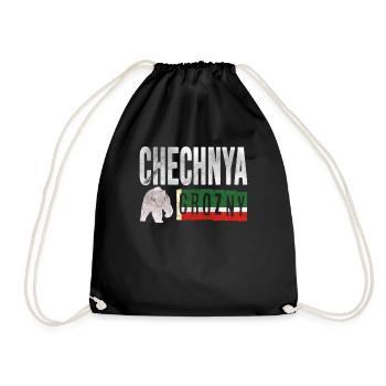 Chechnya Flag, Grozny Chechnya, Chechen - Turnbeutel - Schwarz - Vorne