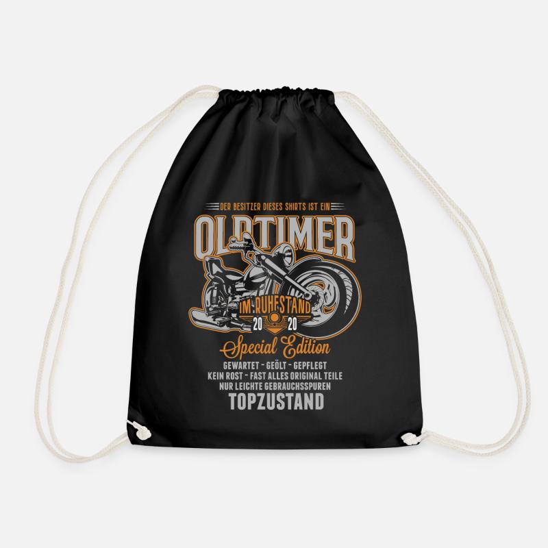 Oldtimer Ruhestand 2020 Vintage Motorrad Rentner - Turnbeutel - Schwarz