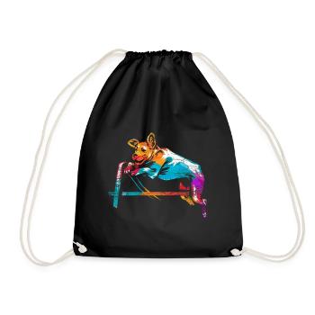 Dog agility gift - Drawstring Bag - black - Front