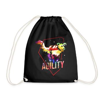 Dog agility - Drawstring Bag - black - Front