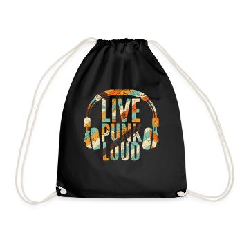 Punk rock punk punker music retro punks - Drawstring Bag - black - Front