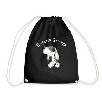 Cadeau de bande dessinée de chien heureux Setter anglais I - Sac de sport léger - noir - Devant