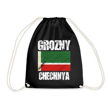 Grozny Chechnya, Chechen Flag - Turnbeutel - Schwarz - Vorne