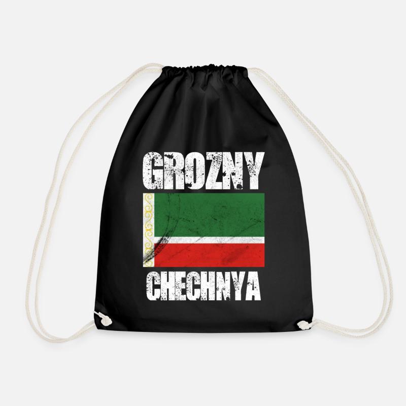 Grozny Chechnya, Chechen Flag - Turnbeutel - Schwarz