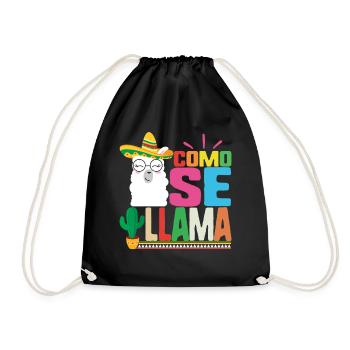 Como Se Llama Spanish Funny Cinco De Mayo Mexican - Drawstring Bag - black - Front