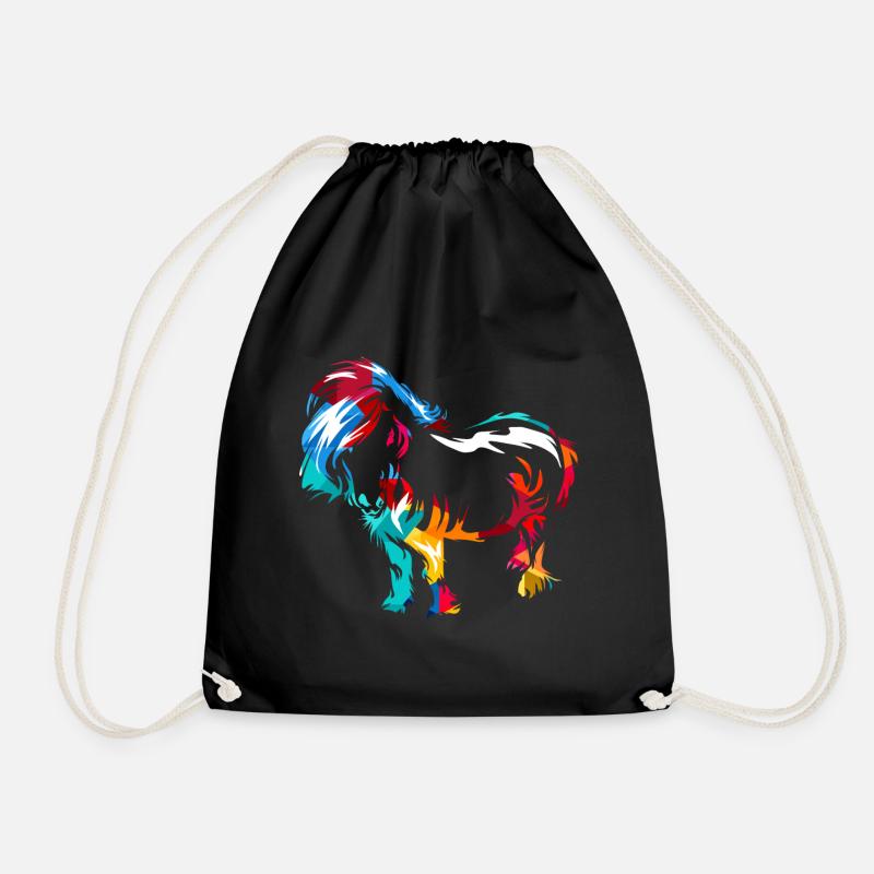 Shetlandpony Geschenk - Turnbeutel - Schwarz