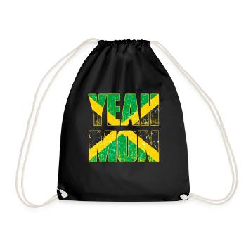 Jamaica flag caribbean vacation rasta reggae jamaica - Drawstring Bag - black - Front