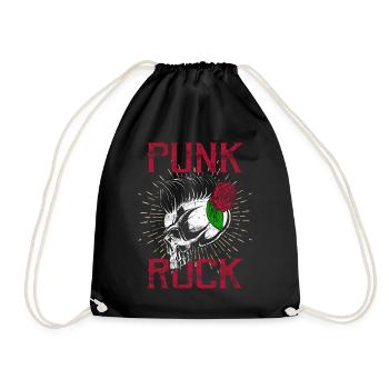 Punk skull punk rock punks punk rocker - Drawstring Bag - black - Front