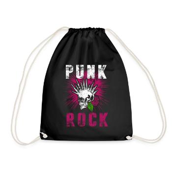Punk skull punk rock punks punk rocker - Drawstring Bag - black - Front
