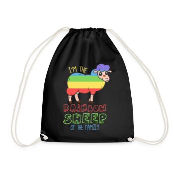 I'm the rainbow sheep of the family - Drawstring Bag - black - Front