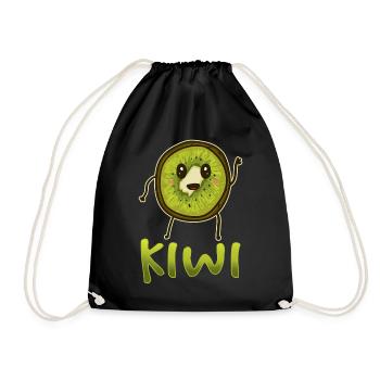 Kiwi vegan vegetarian - Drawstring Bag - black - Front