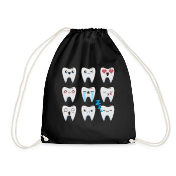 Dentiste, cabinet dentaire, dents - Sac de sport léger - noir - Devant