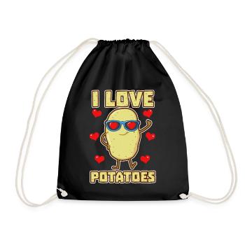 J'adore les pommes de terre - Sac de sport léger - noir - Devant