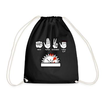 Scie à table à ciseaux en papier de roche - Sac de sport léger - noir - Devant