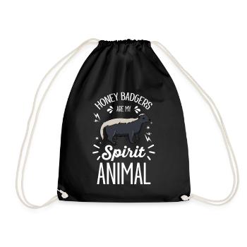 Honey Badgers Are My Spirit Animal - Drawstring Bag - black - Front