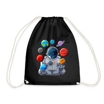Astronaut Planet Jongleur - Turnbeutel - Schwarz - Vorne