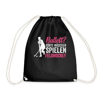 Feldhockey Hockey Hockeyspielerin - Turnbeutel - Schwarz - Vorne