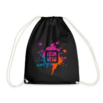 Geocaching colored blob - Drawstring Bag - black - Front