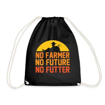 No Farmer No Future No Futter Landwirte Protest De - Turnbeutel - Schwarz - Vorne
