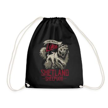 Shetland Chien de berger Cadeau - Sac de sport léger - noir - Devant